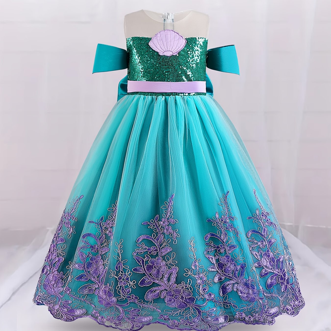 Vestido Princesa Lentejuelas Azul/Morado Niña