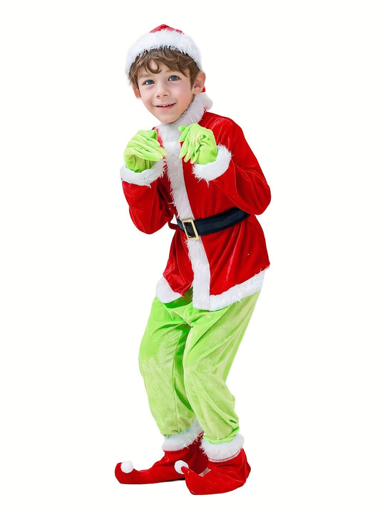 Disfraz Infantil Elfo Santa con Pantalón Verde