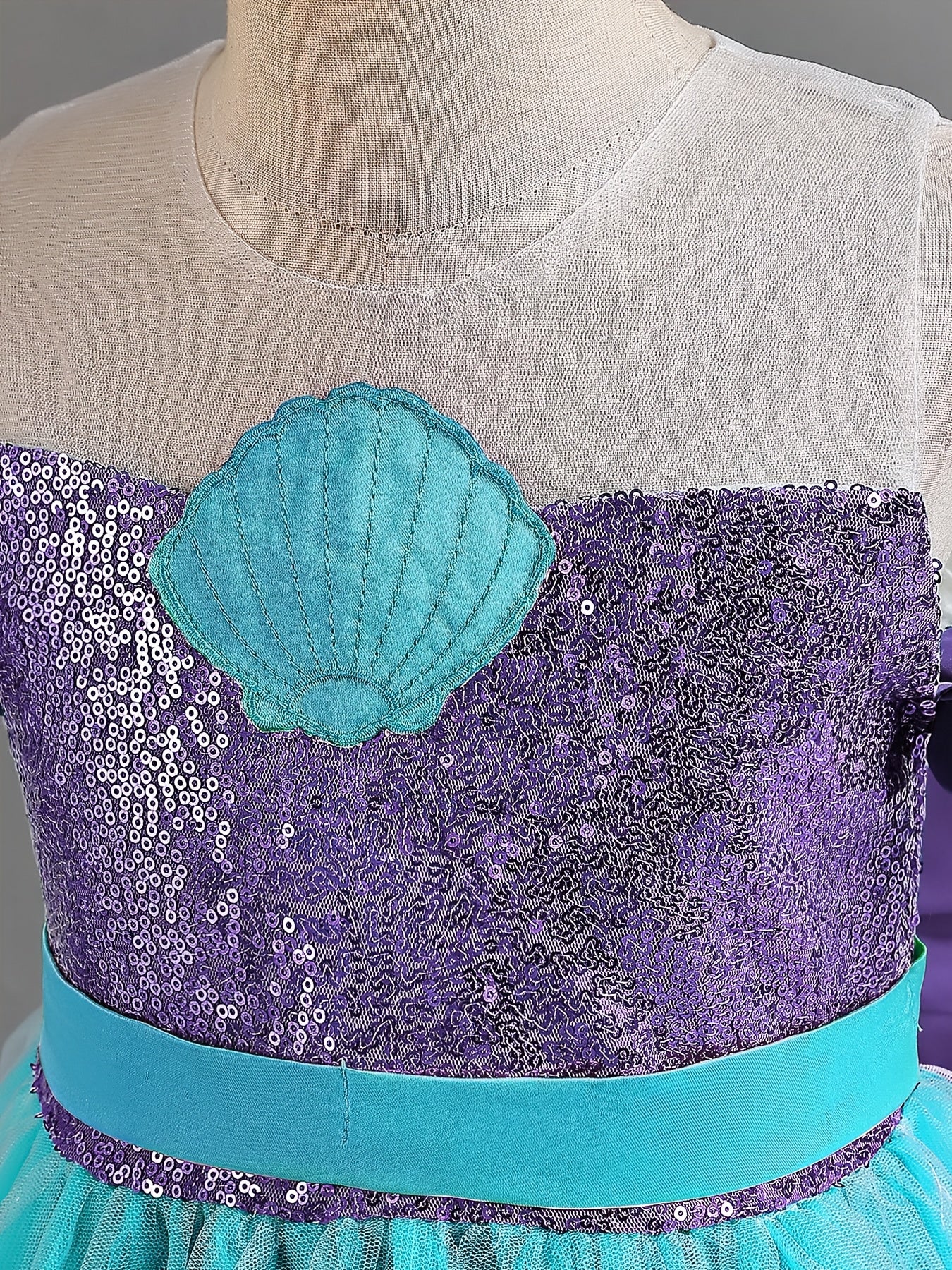 Vestido Princesa Lentejuelas Azul/Morado Niña