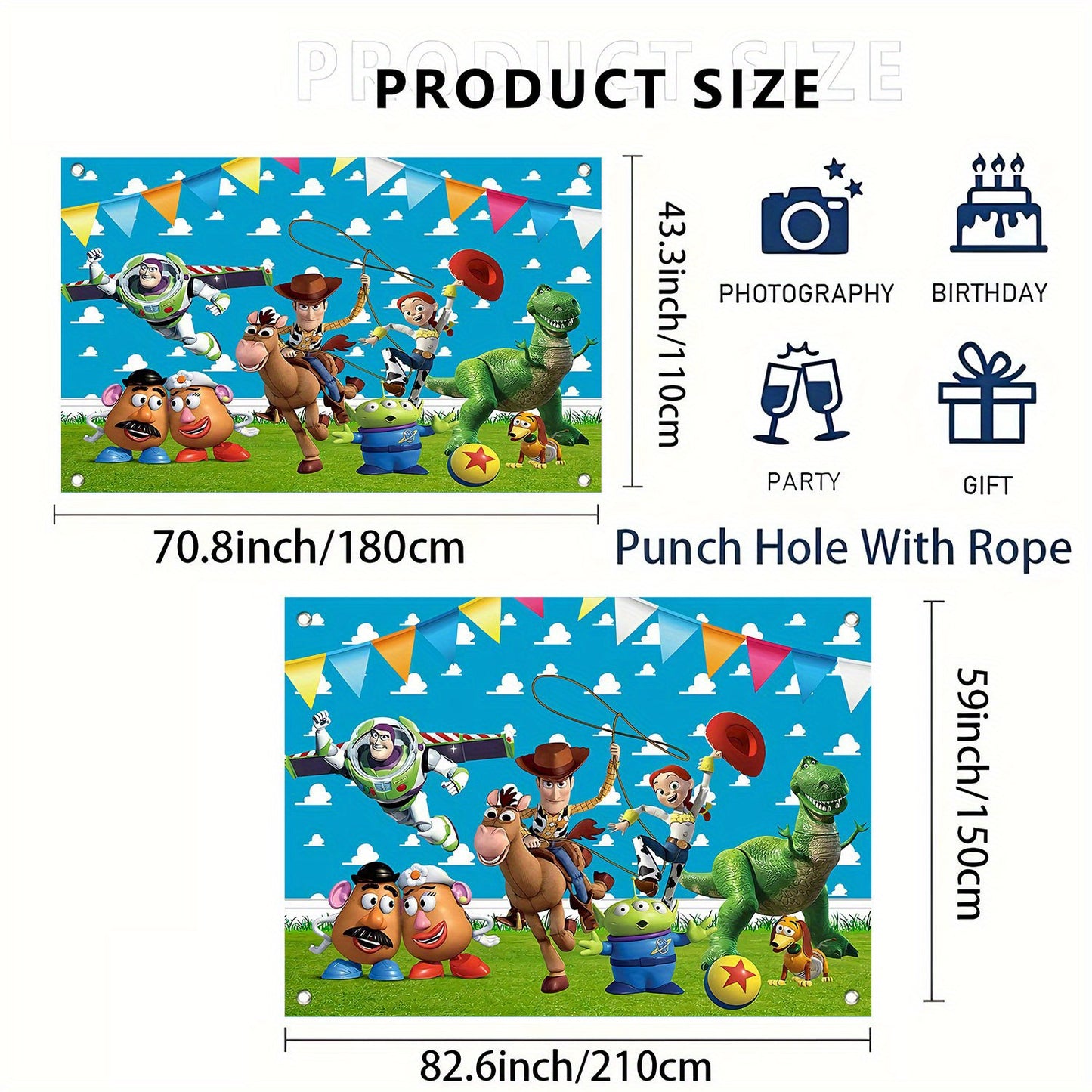 Fondo de Fiesta Toy Story  1 Pieza – Decoración para Cumpleaños y Eventos Especiales Disney