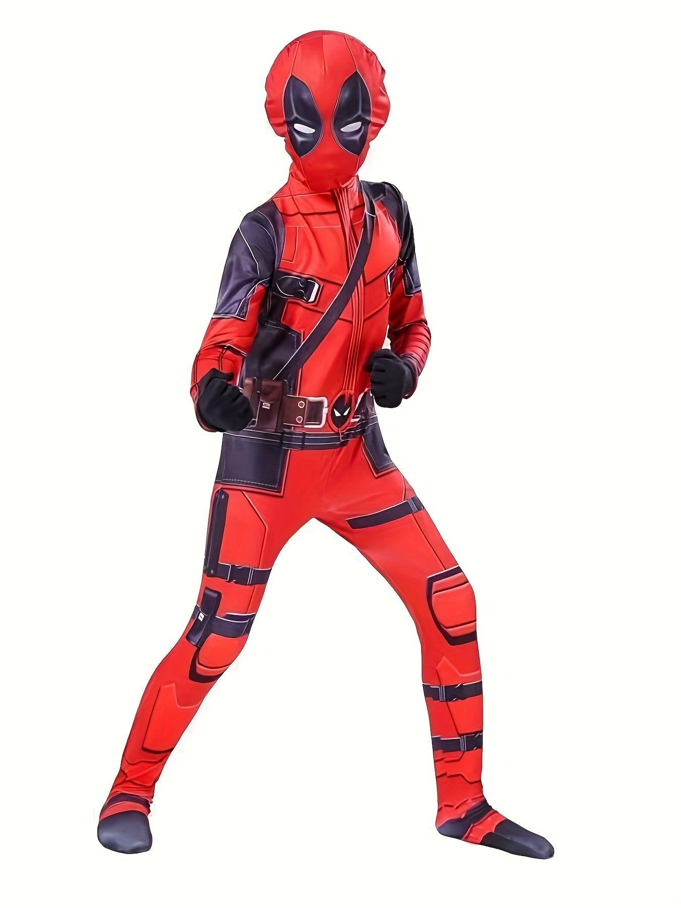 Traje Cosplay Superhéroe Rojo/Negro