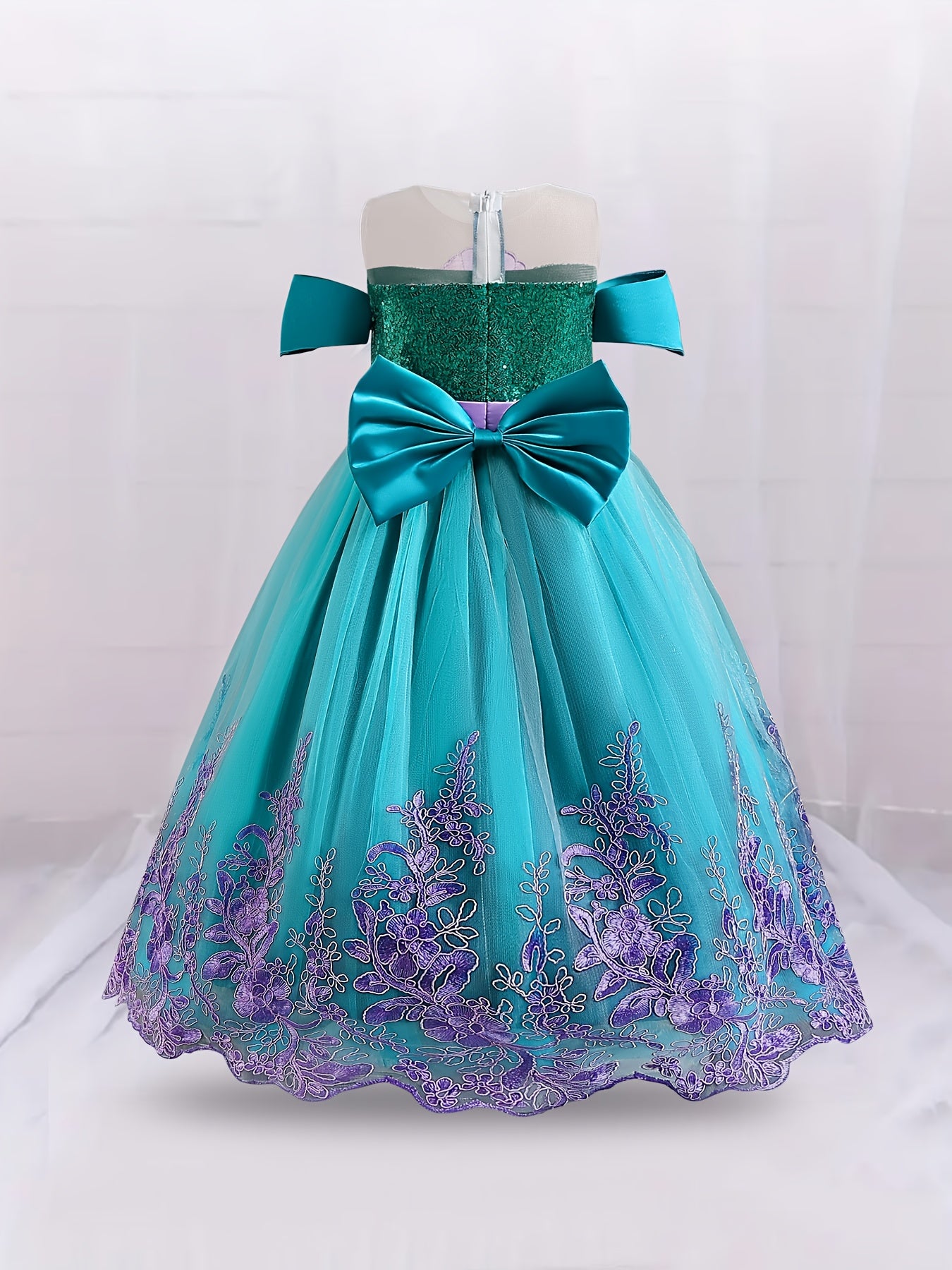 Vestido Princesa Lentejuelas Azul/Morado Niña