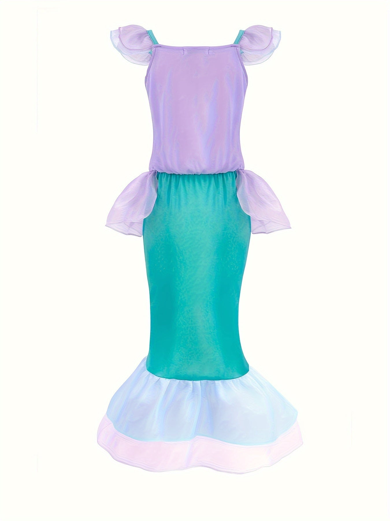 Vestido de princesa con diseño de cola de pez para niña