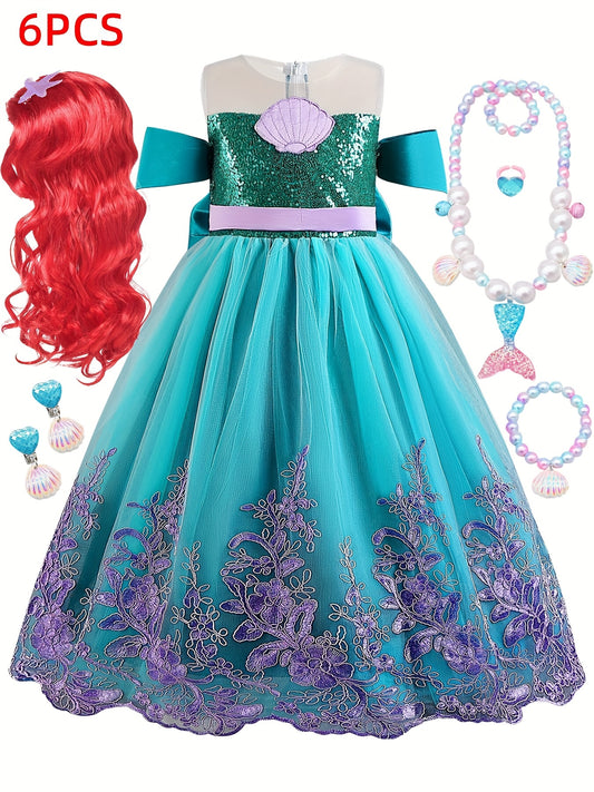 Vestido Princesa Lentejuelas Azul/Morado Niña