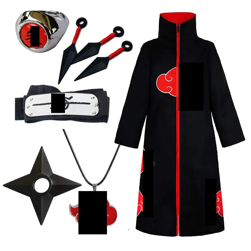 Naruto Akatsuki Cloak Halloween Cosplay Outfit