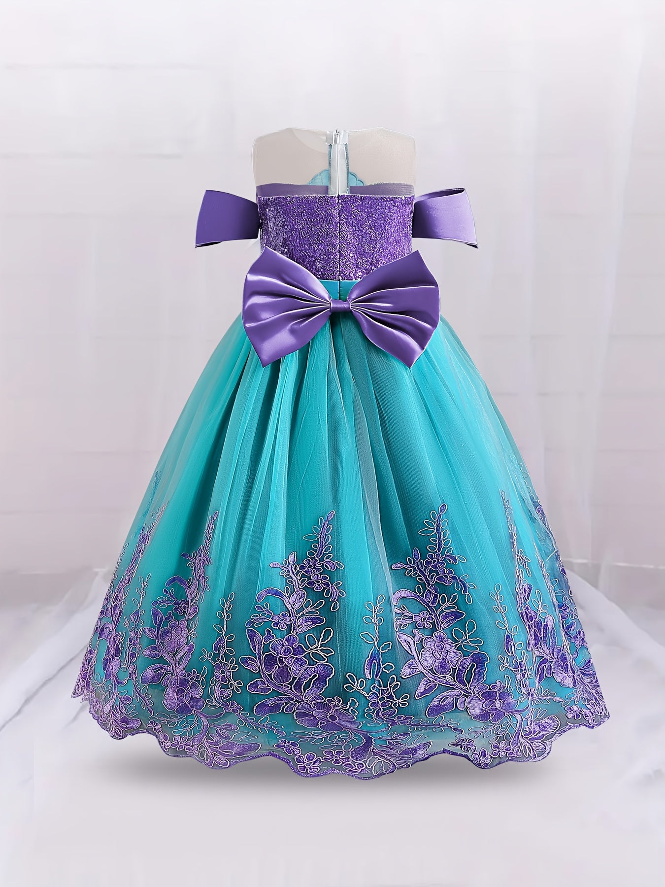 Vestido Princesa Lentejuelas Azul/Morado Niña