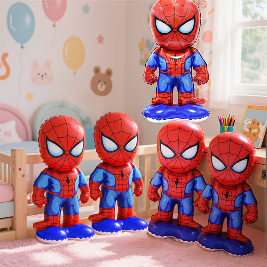 Set de 5 Globos Metálicos Spider-Man Diseño Spider-Verse – Decoración Reutilizable para Cumpleaños, Habitaciones Infantiles y Fiestas Temáticas. Fácil de Armar y Resistente.