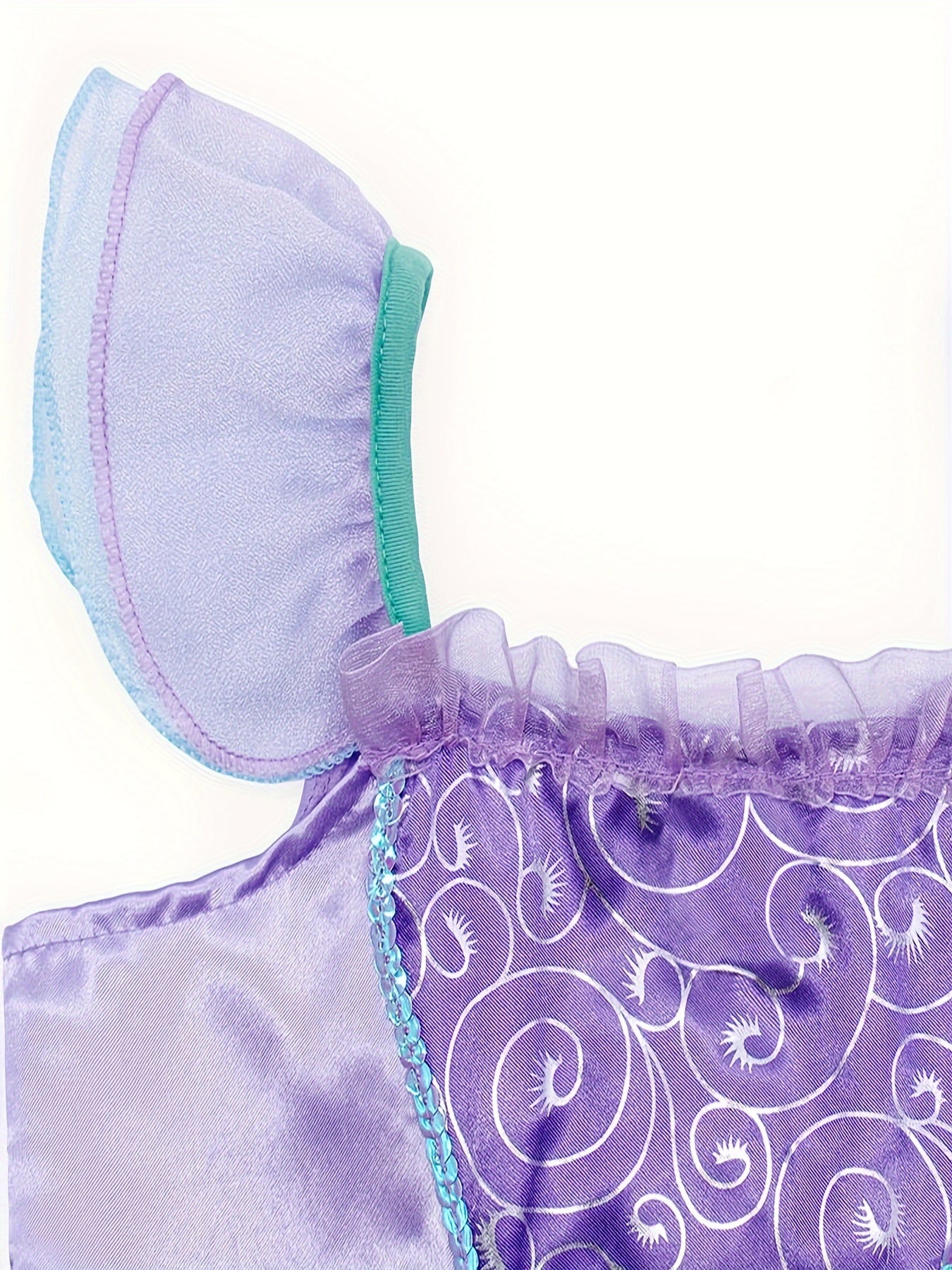 Vestido de princesa con diseño de cola de pez para niña