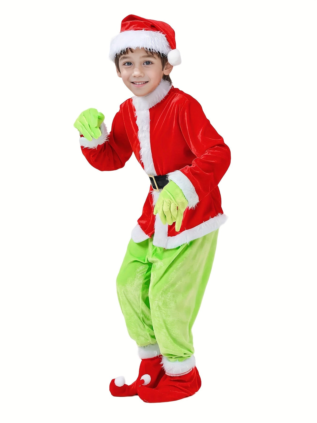 Disfraz Infantil Elfo Santa con Pantalón Verde