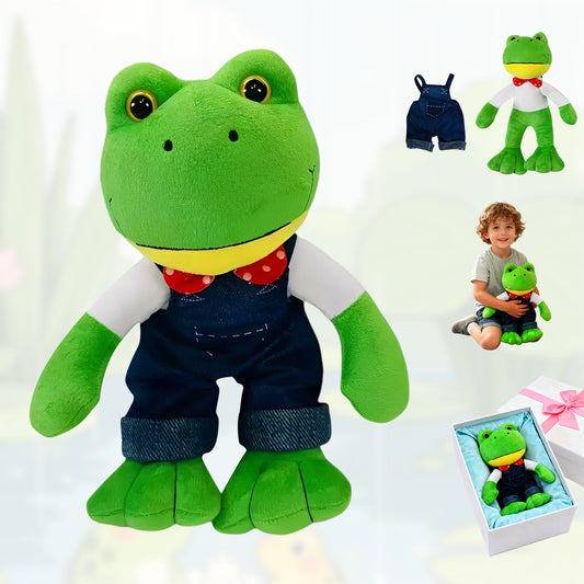 eluche de rana de 30 cm con monito