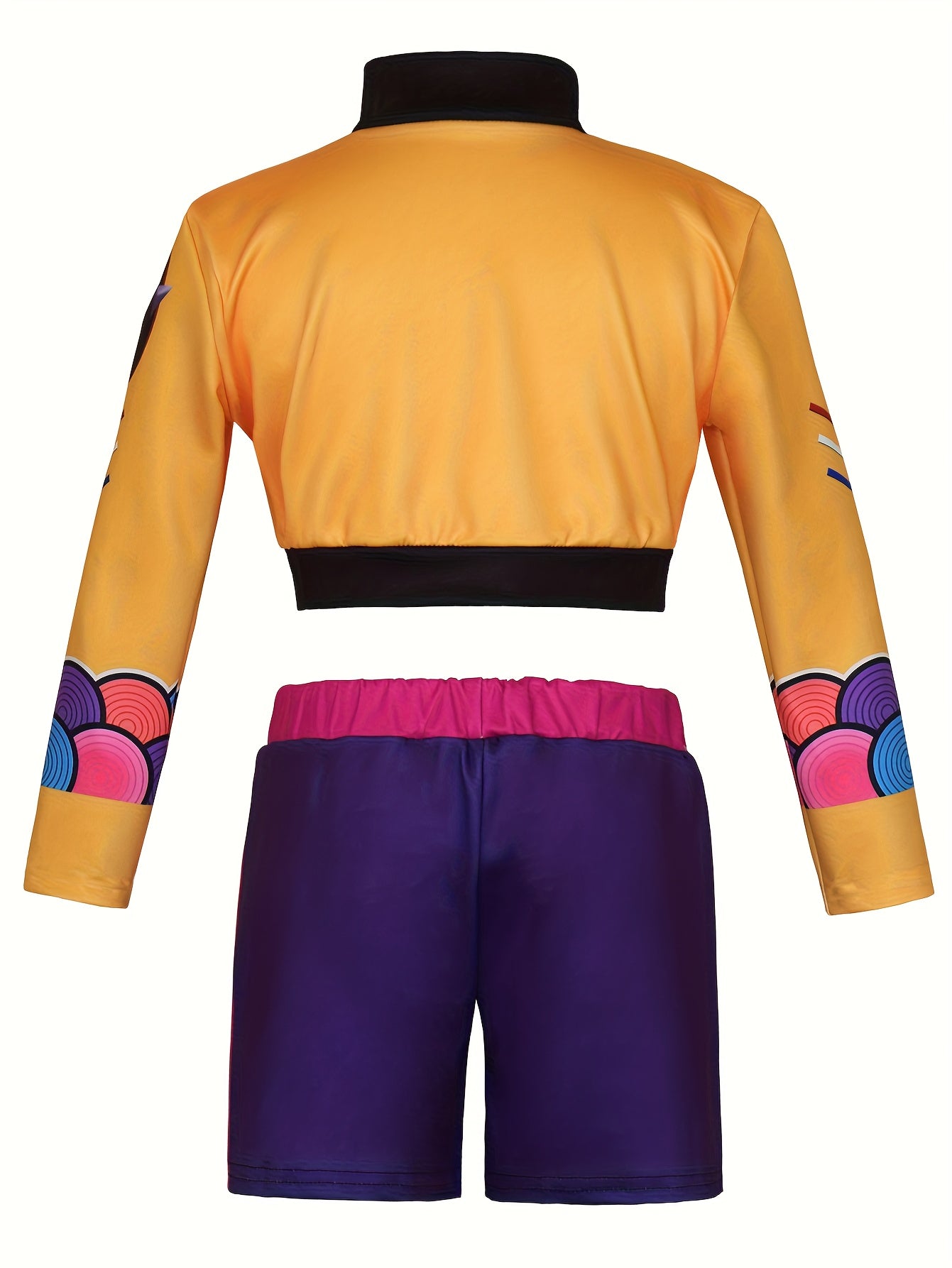 Set Huntrix Chaqueta Oversized y Shorts con Estampado de Cadenas – Ideal para Fiestas y Halloween