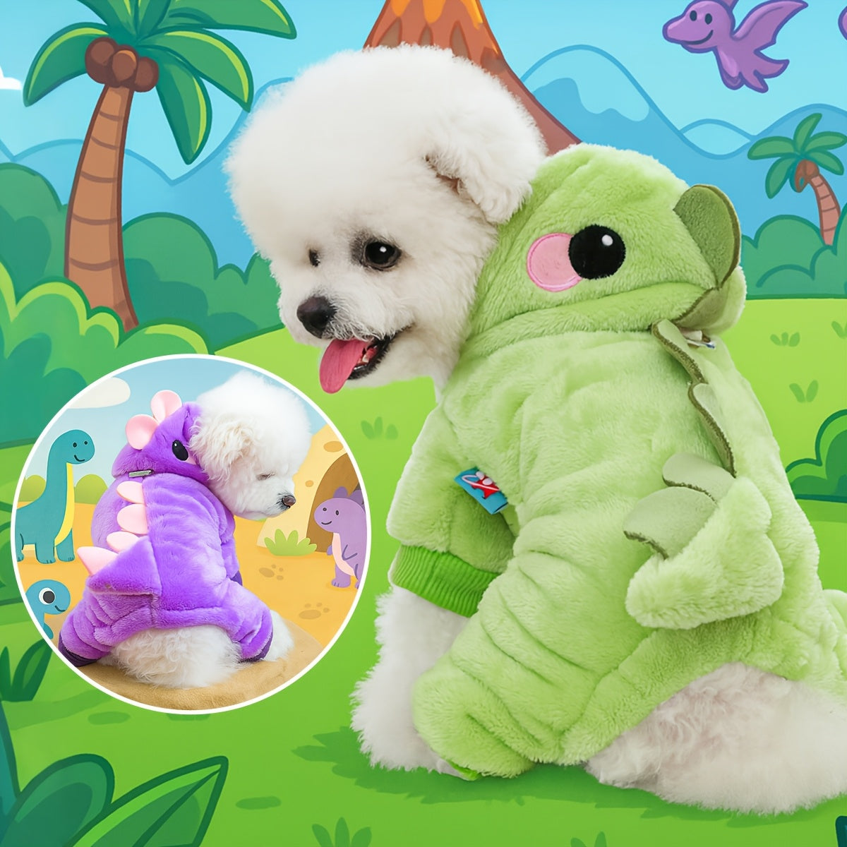 Disfraz Dinosaurio Franela para Perro