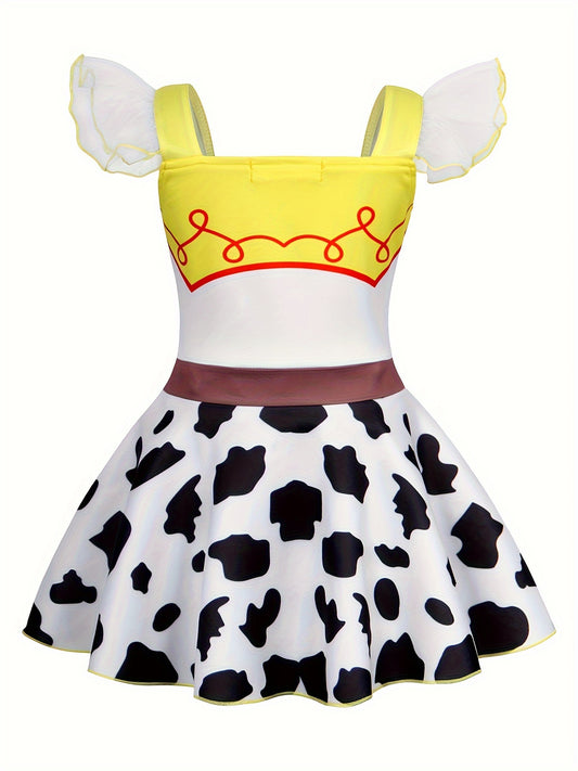 Girls' Ruffle Dress Halloween Carnival Performance Outfit Party Dress