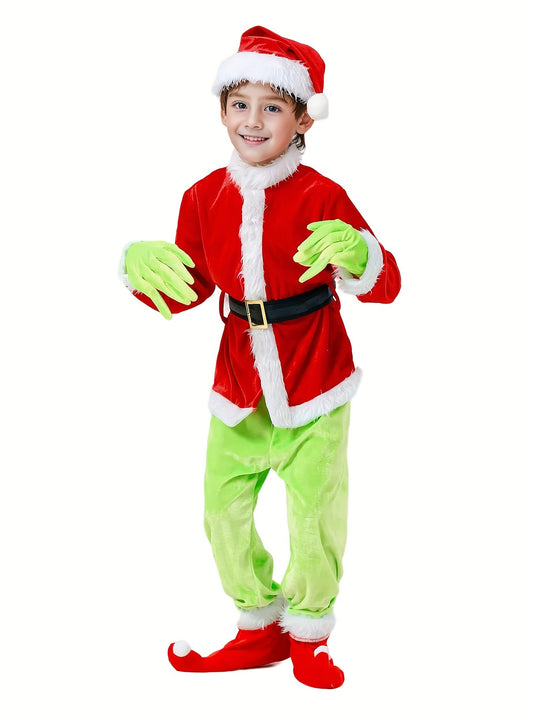 Disfraz Infantil Elfo Santa con Pantalón Verde