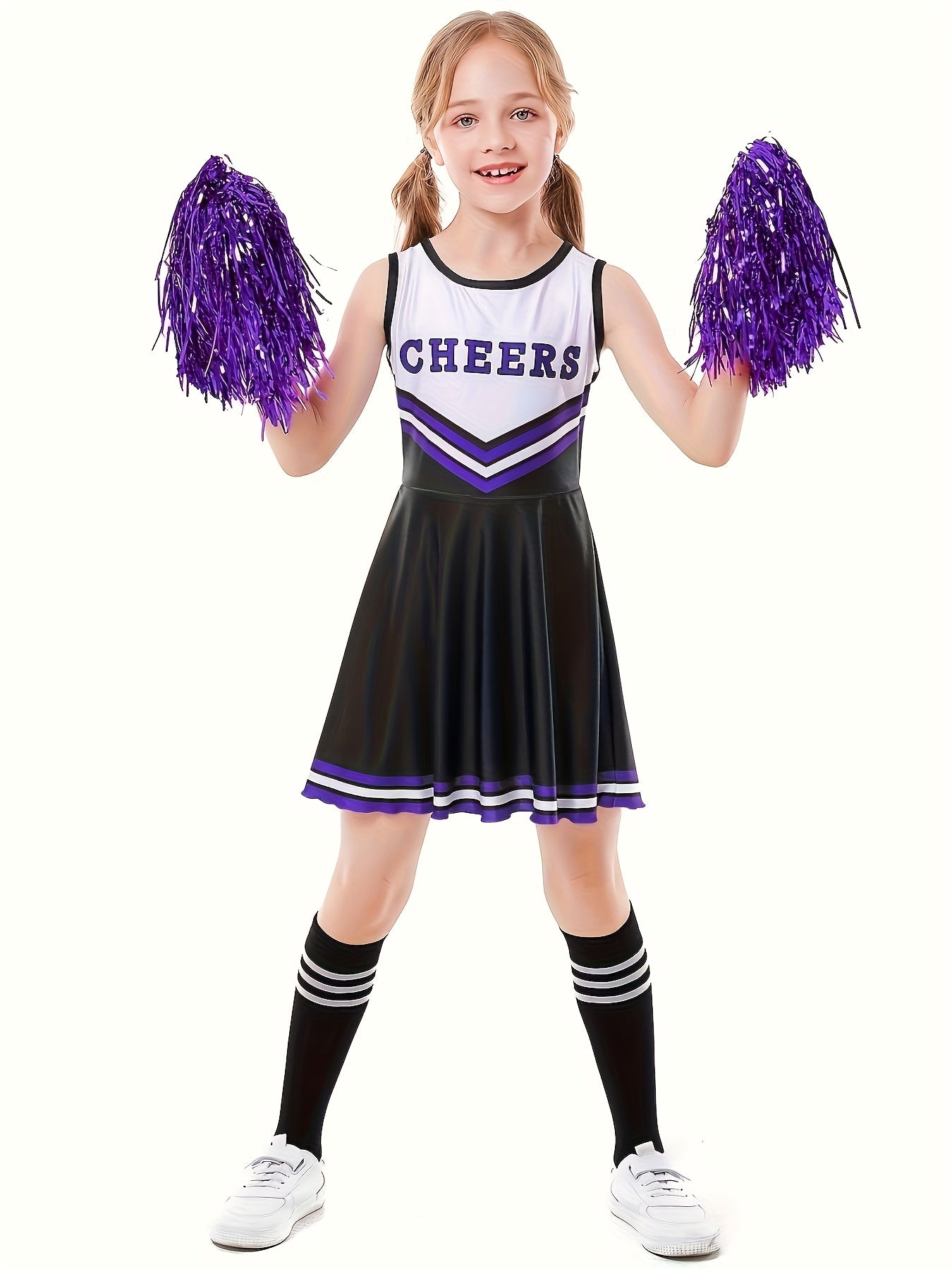 Disfraz Porrista Azul y Blanco Niña