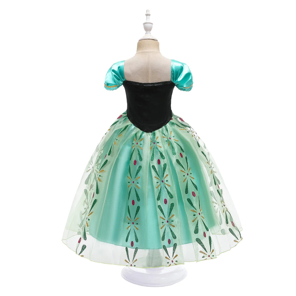 2024 Summer Frozen Anna Princess Dress for Girls
