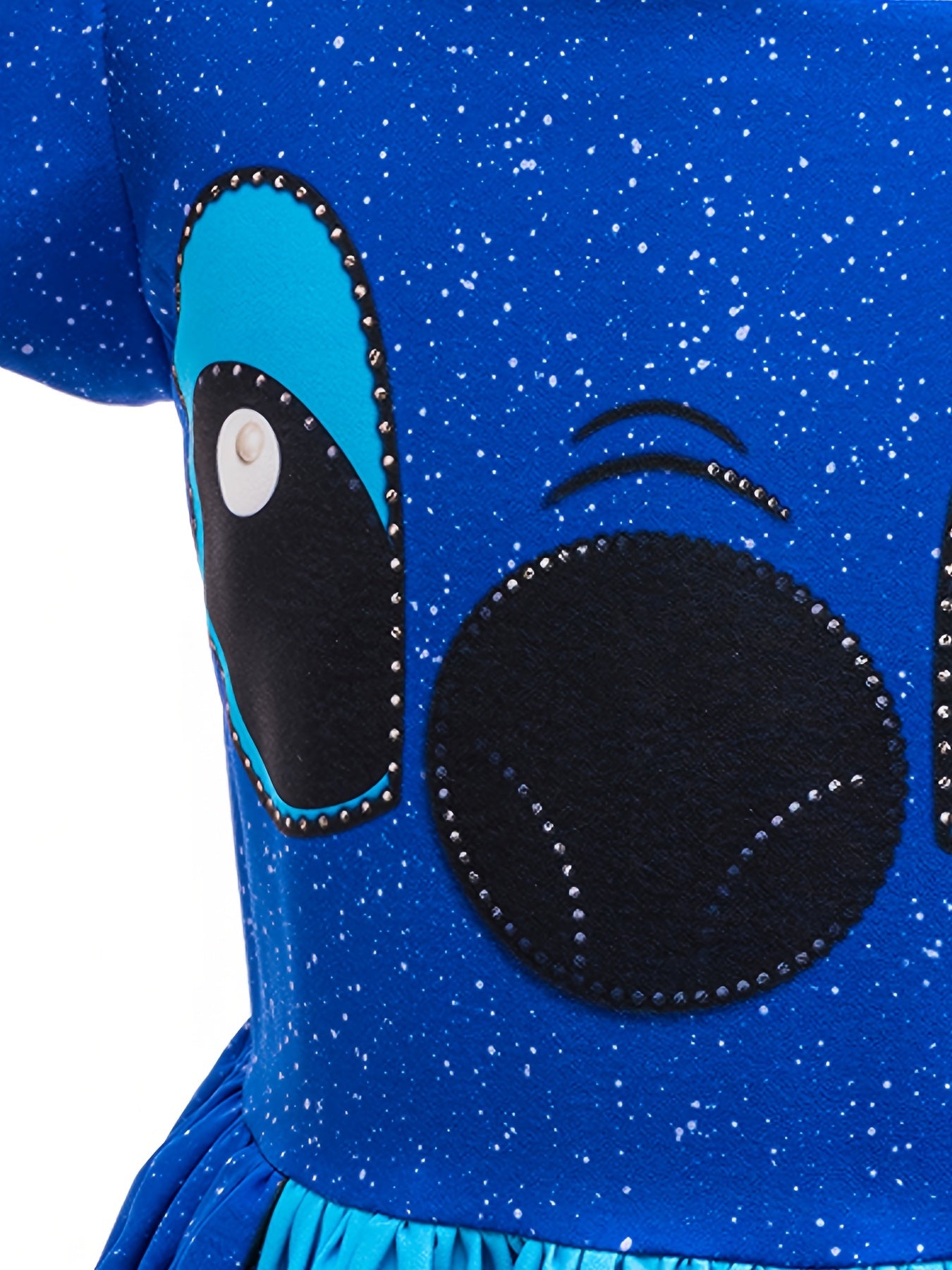 Vestido de Fiesta Infantil de Stitch Rosa y Azul con Mangas Voladas
