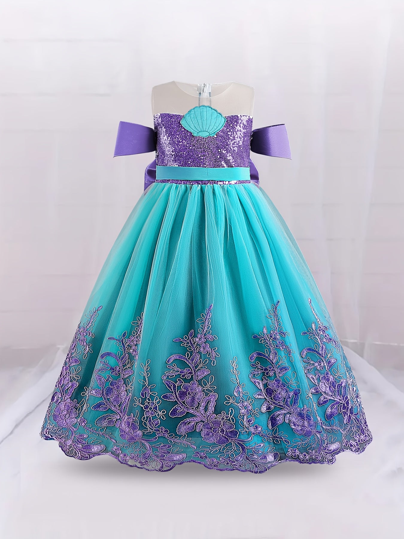 Vestido Princesa Lentejuelas Azul/Morado Niña