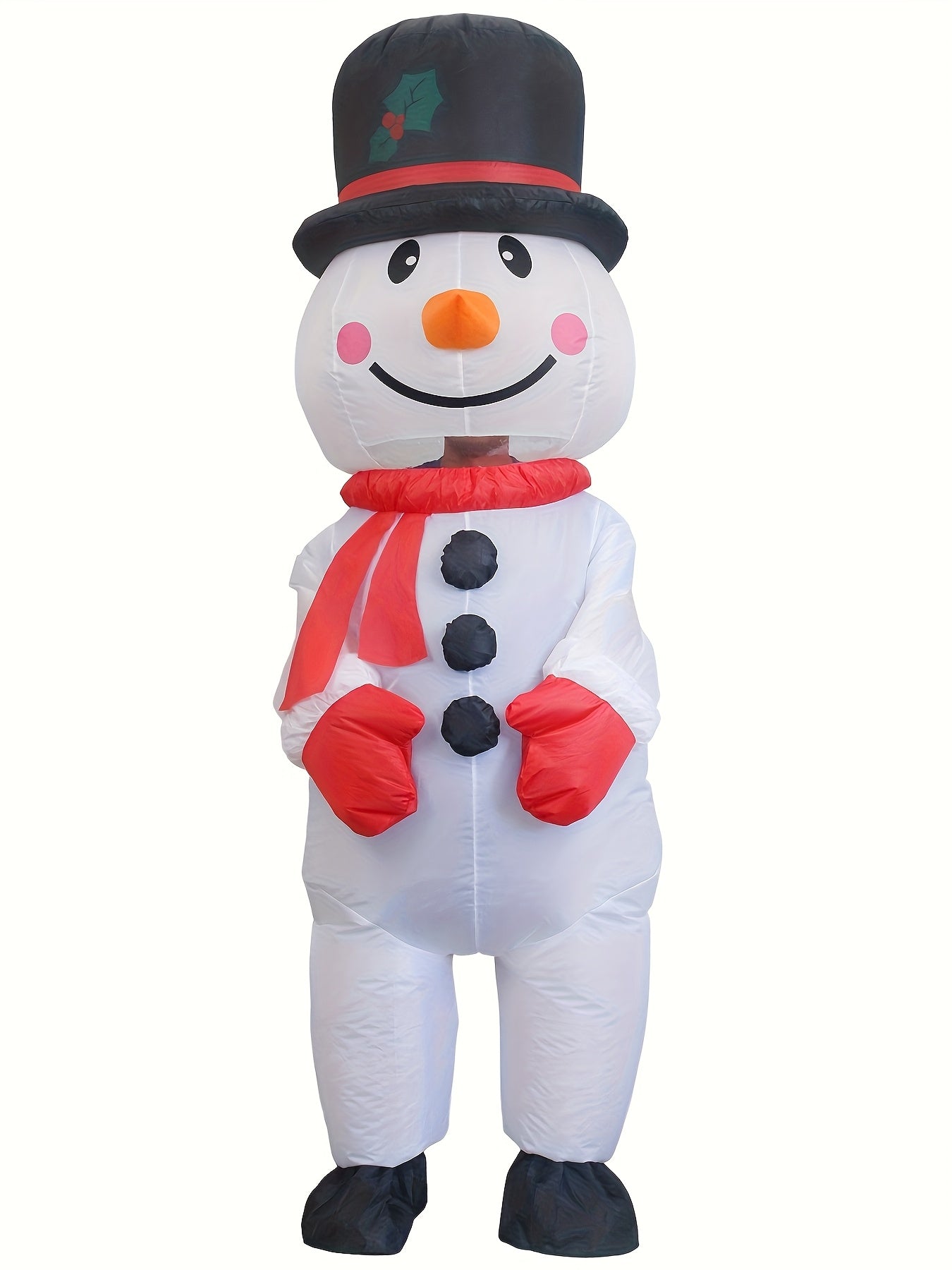 Muñeco de nieve inflable con sombrero grande