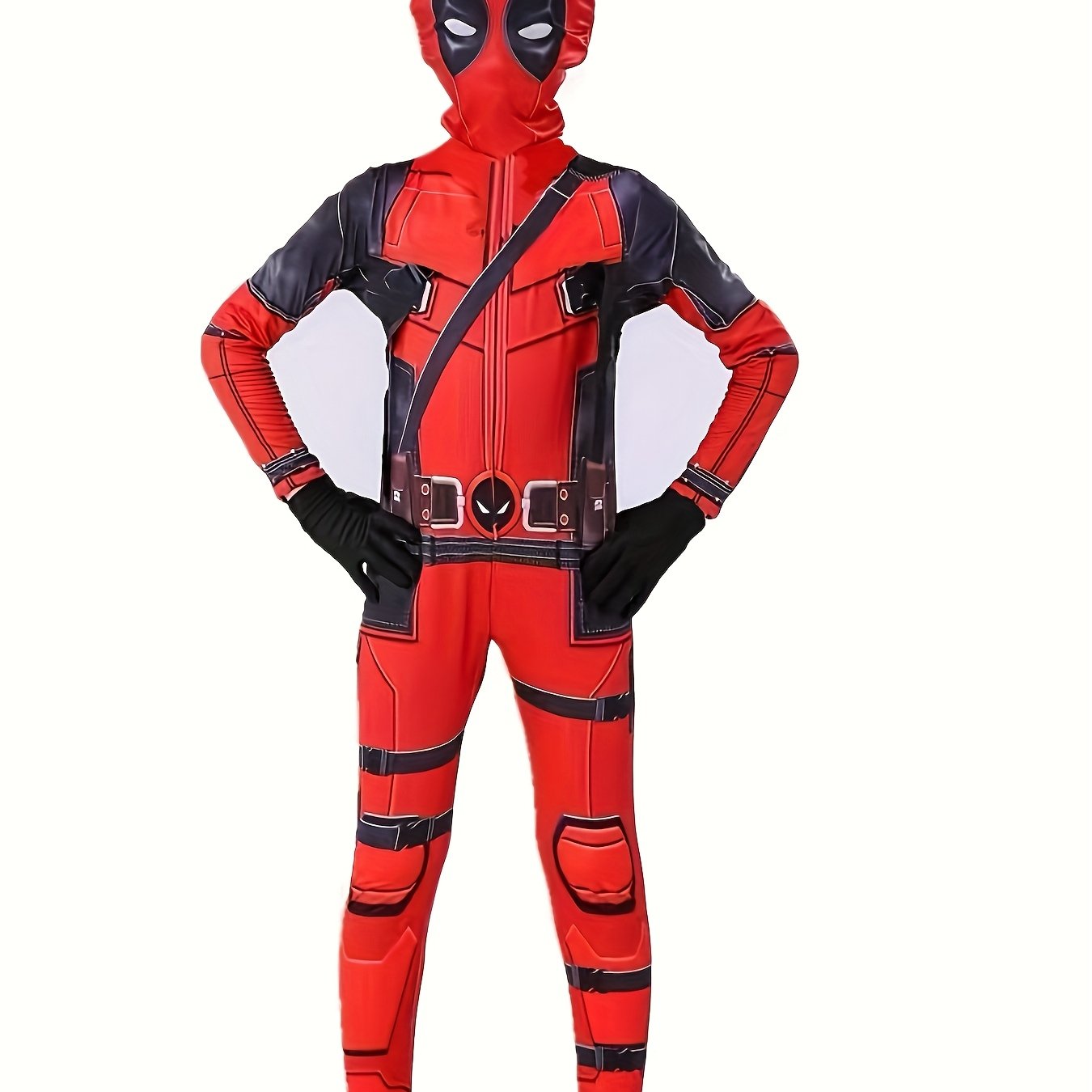 Traje Cosplay Superhéroe Rojo/Negro
