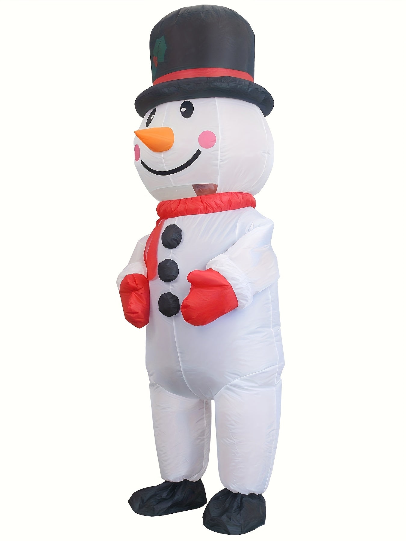 Muñeco de nieve inflable con sombrero grande