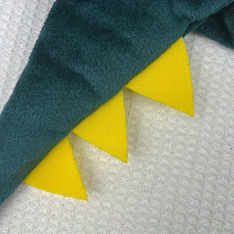 Dinosaur Themed Dog Transformer Hoodie - Winter Flannel Pullover with Hood, Zipper, and Animal Design for Large Breeds - Machine Washable Polyester Knit Fabric with Polyester Fill