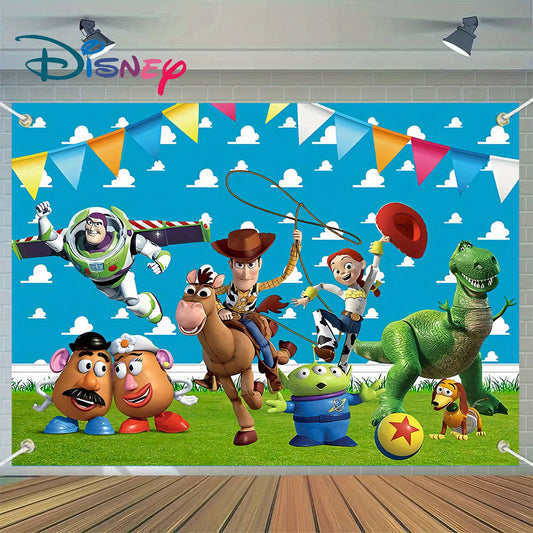 Fondo de Fiesta Toy Story  1 Pieza – Decoración para Cumpleaños y Eventos Especiales Disney