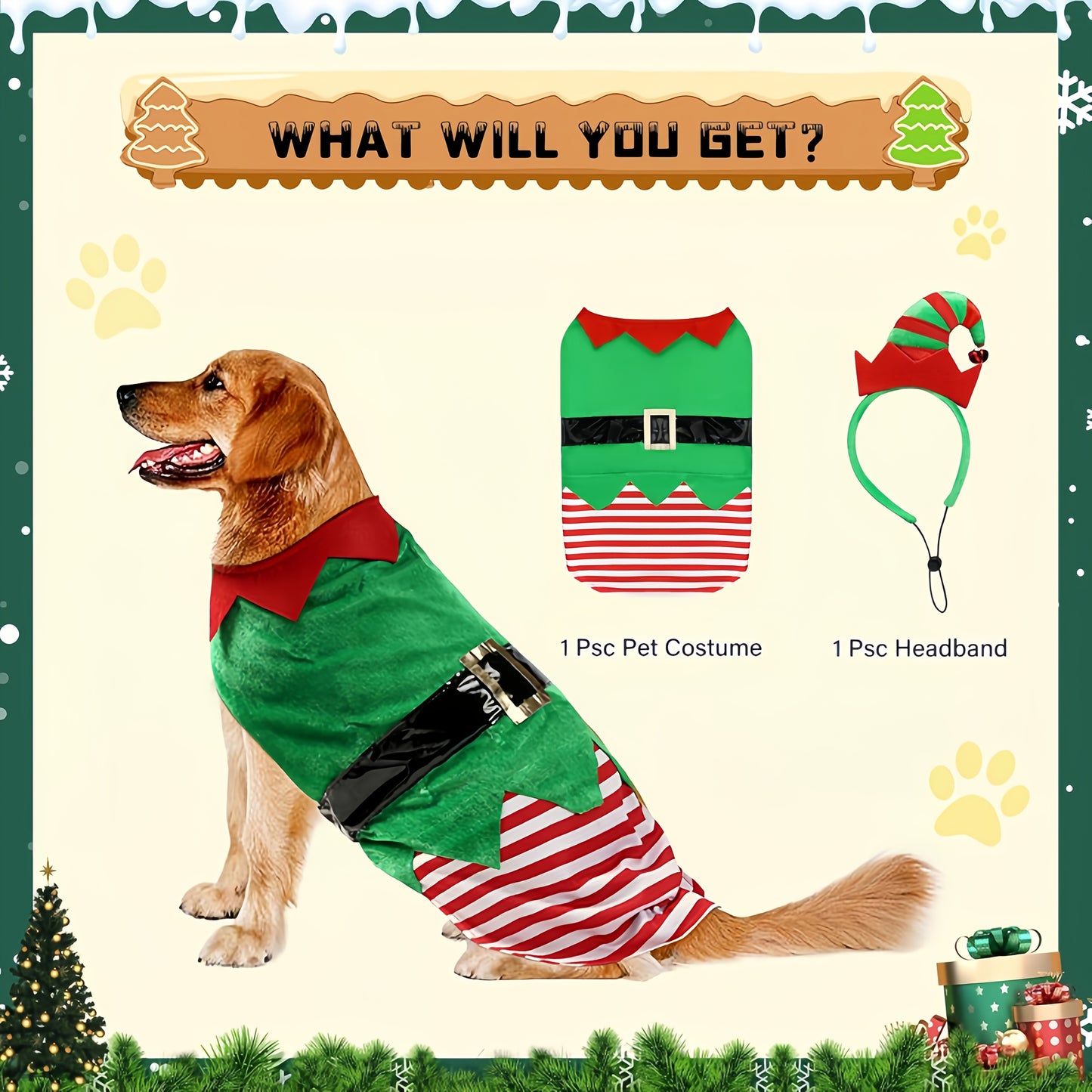 Set navideño para perro (2 piezas)