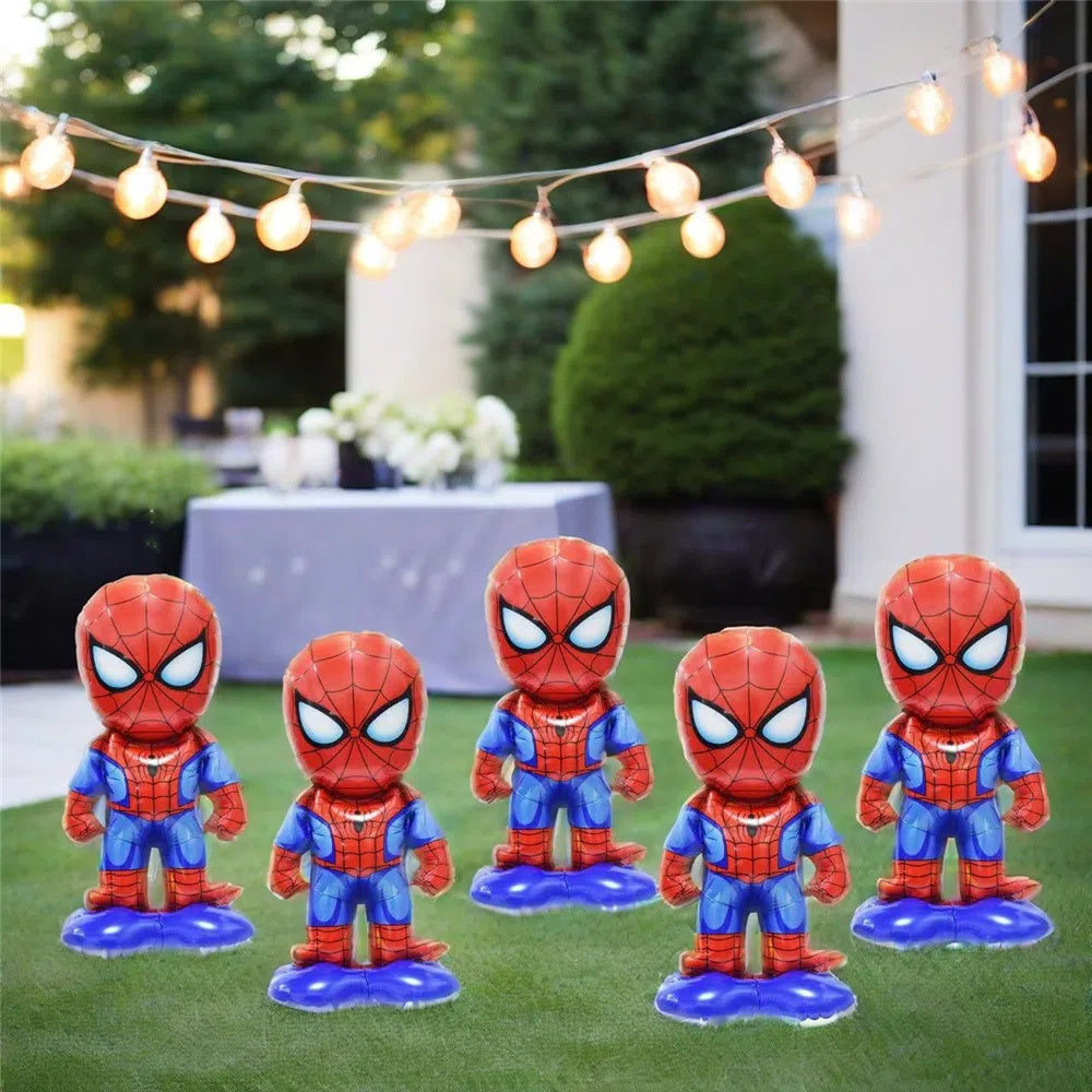 Set de 5 Globos Metálicos Spider-Man Diseño Spider-Verse – Decoración Reutilizable para Cumpleaños, Habitaciones Infantiles y Fiestas Temáticas. Fácil de Armar y Resistente.