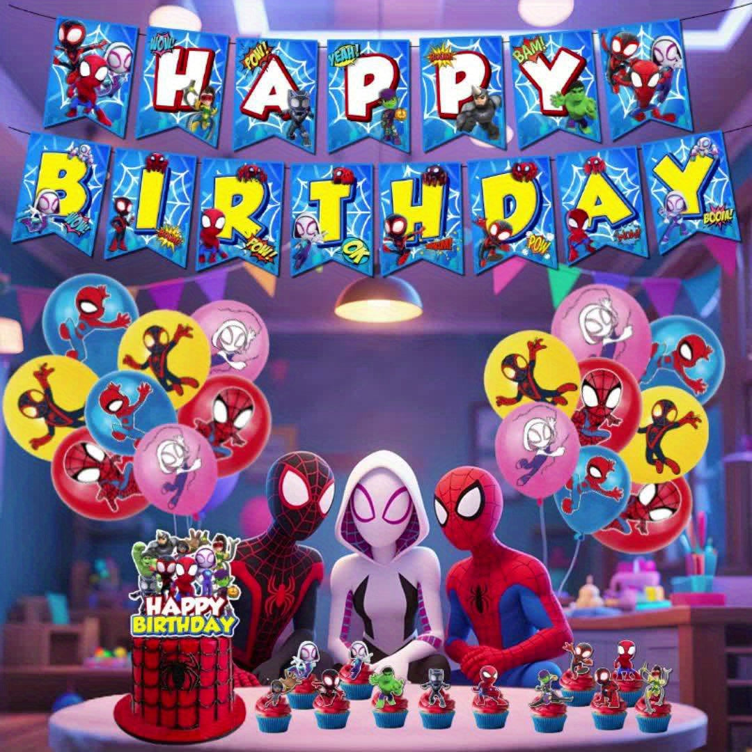 Set de Fiesta Spider-Man 30 Piezas – Decoración para Cumpleaños, Habitación y Eventos Especiales