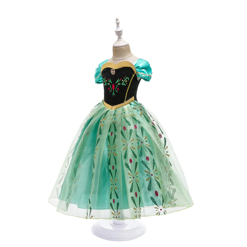 2024 Summer Frozen Anna Princess Dress for Girls