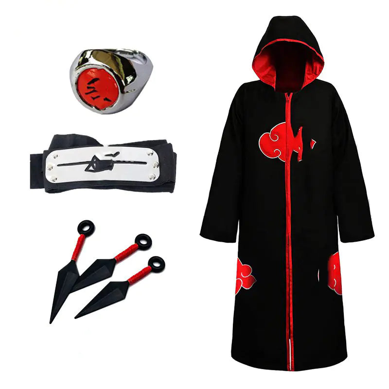 Naruto Akatsuki Cloak Halloween Cosplay Outfit