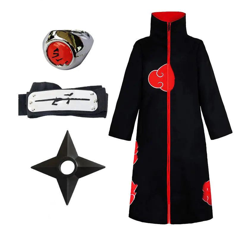 Naruto Akatsuki Cloak Halloween Cosplay Outfit