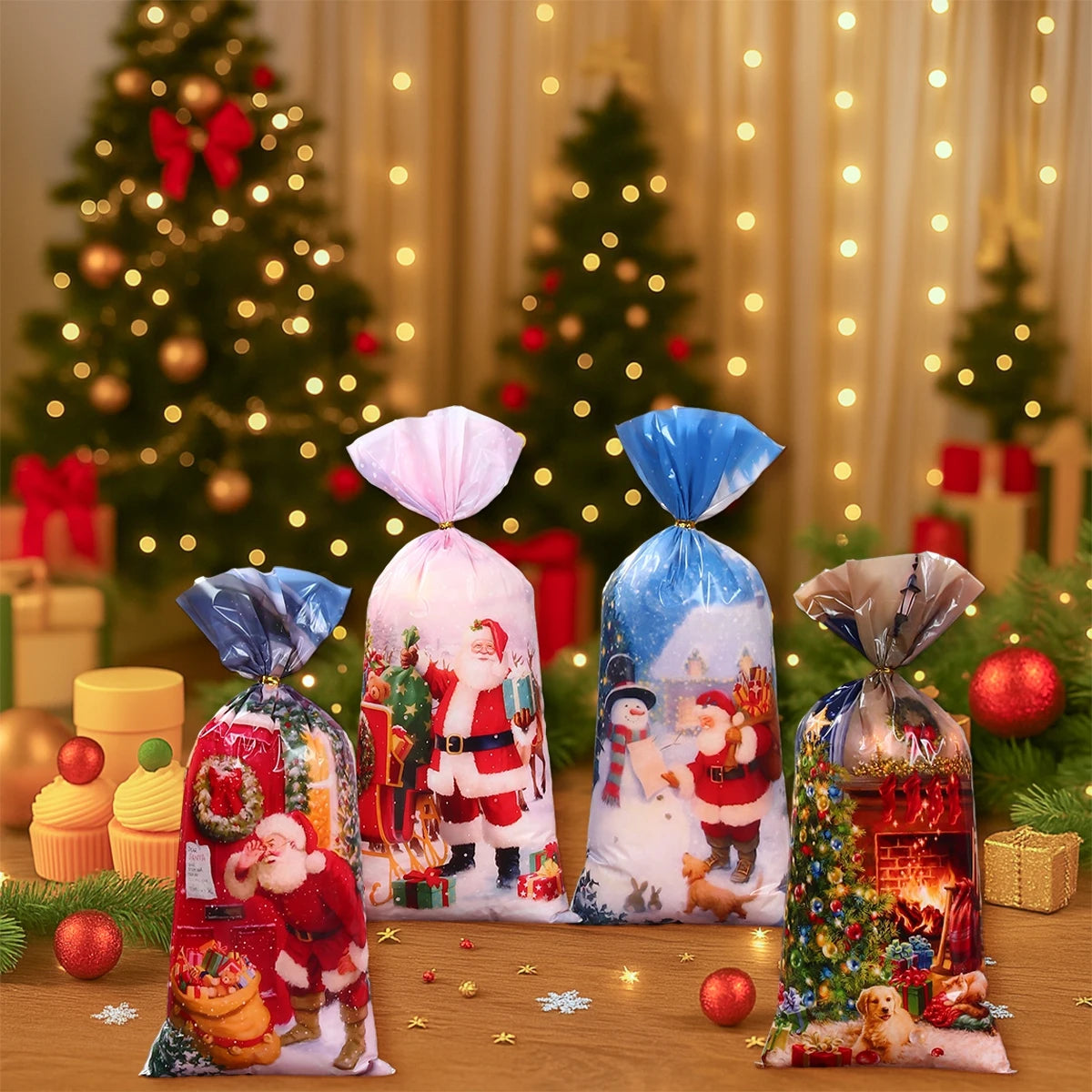 Bolsas Navideñas para Dulces 25/50 Pzs