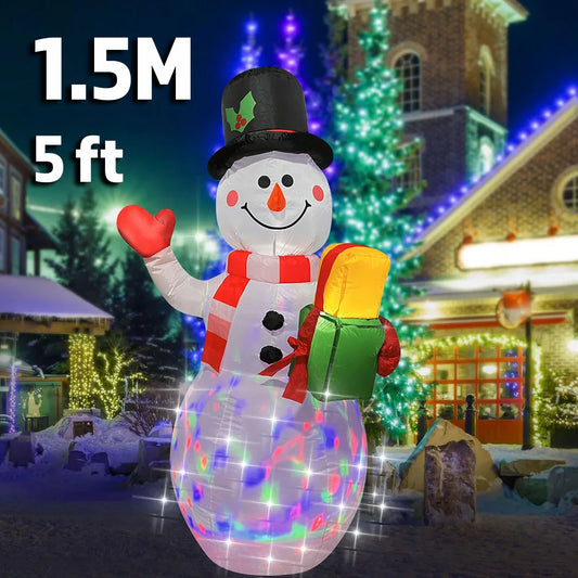 nflable Navideño LED Santa o Muñeco de Nieve 1.5 m