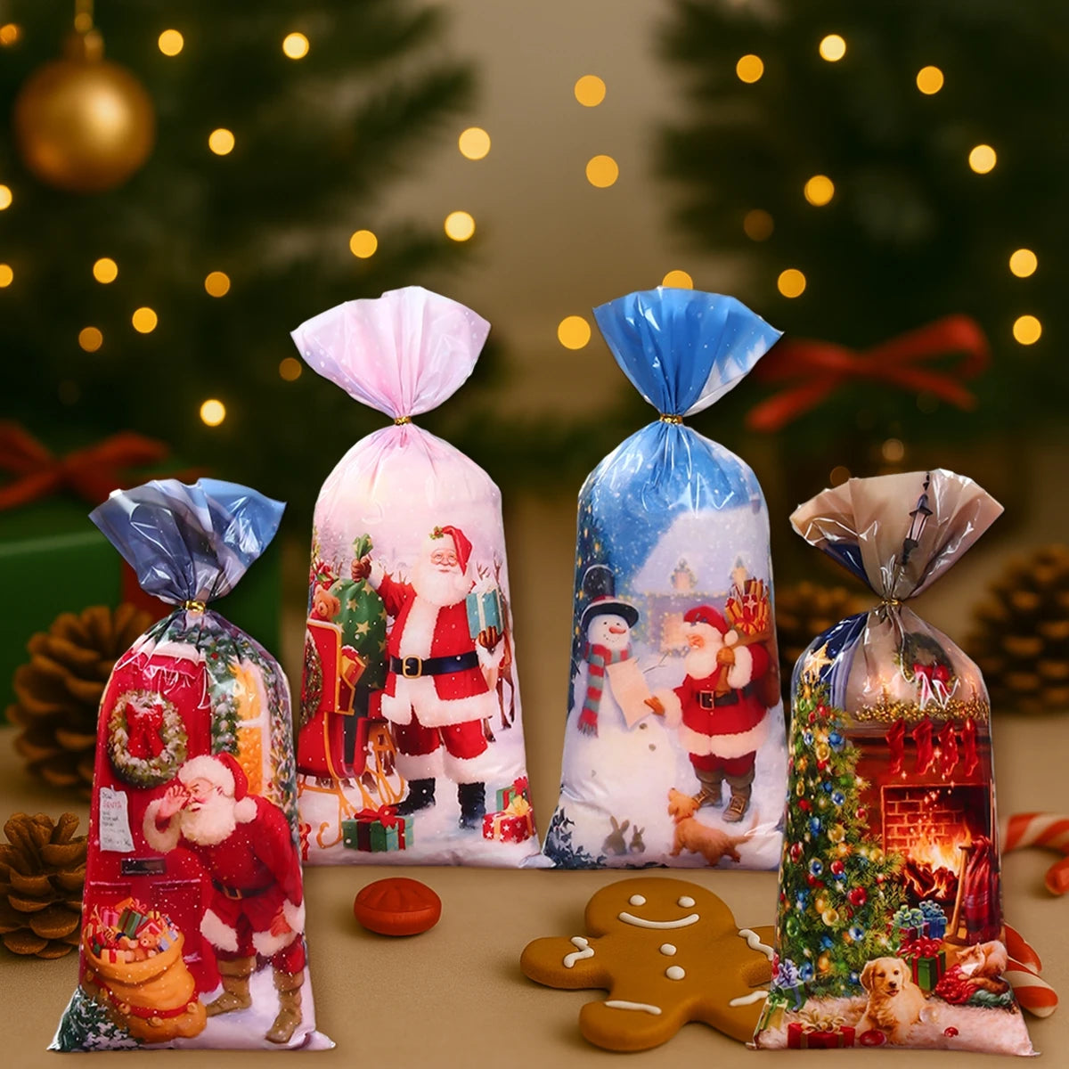 Bolsas Navideñas para Dulces 25/50 Pzs