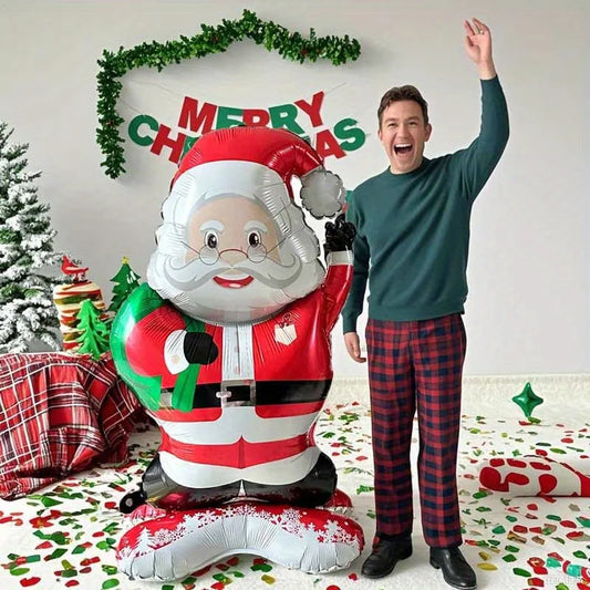 Globo metálico de Santa Claus de pie (1 o 2 piezas)