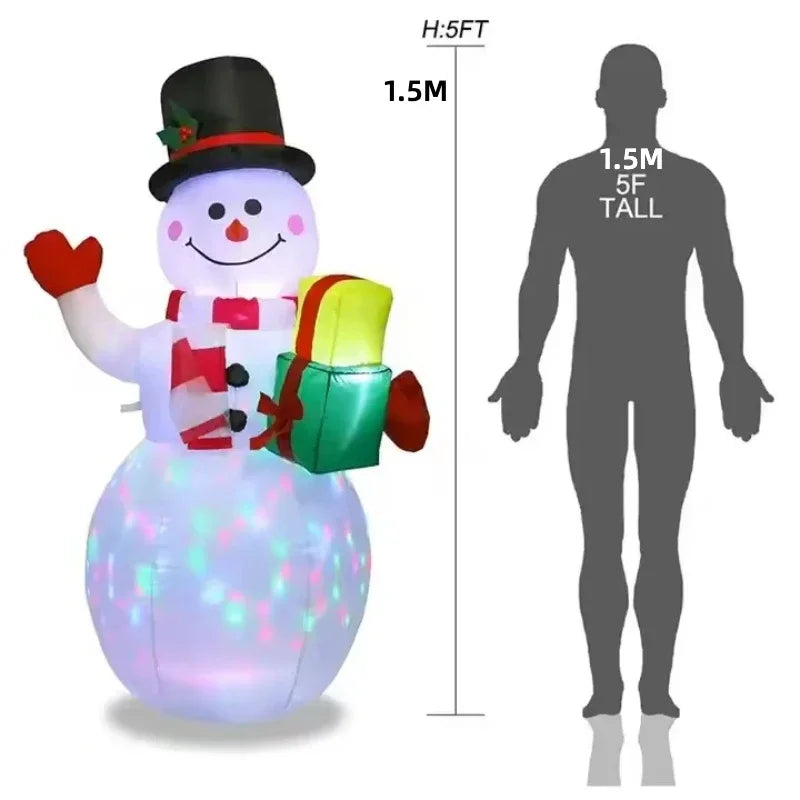 nflable Navideño LED Santa o Muñeco de Nieve 1.5 m