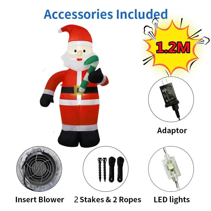 nflable Navideño LED Santa o Muñeco de Nieve 1.5 m