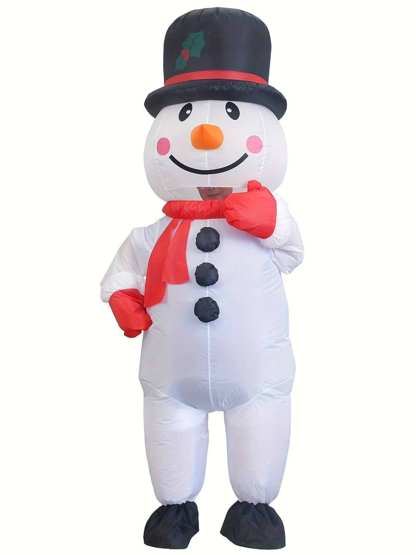 Muñeco de nieve inflable con sombrero grande