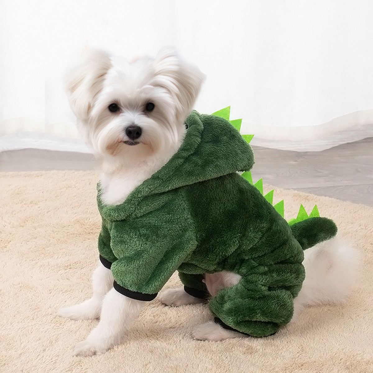 Abrigo Dino Verde para Mascotas