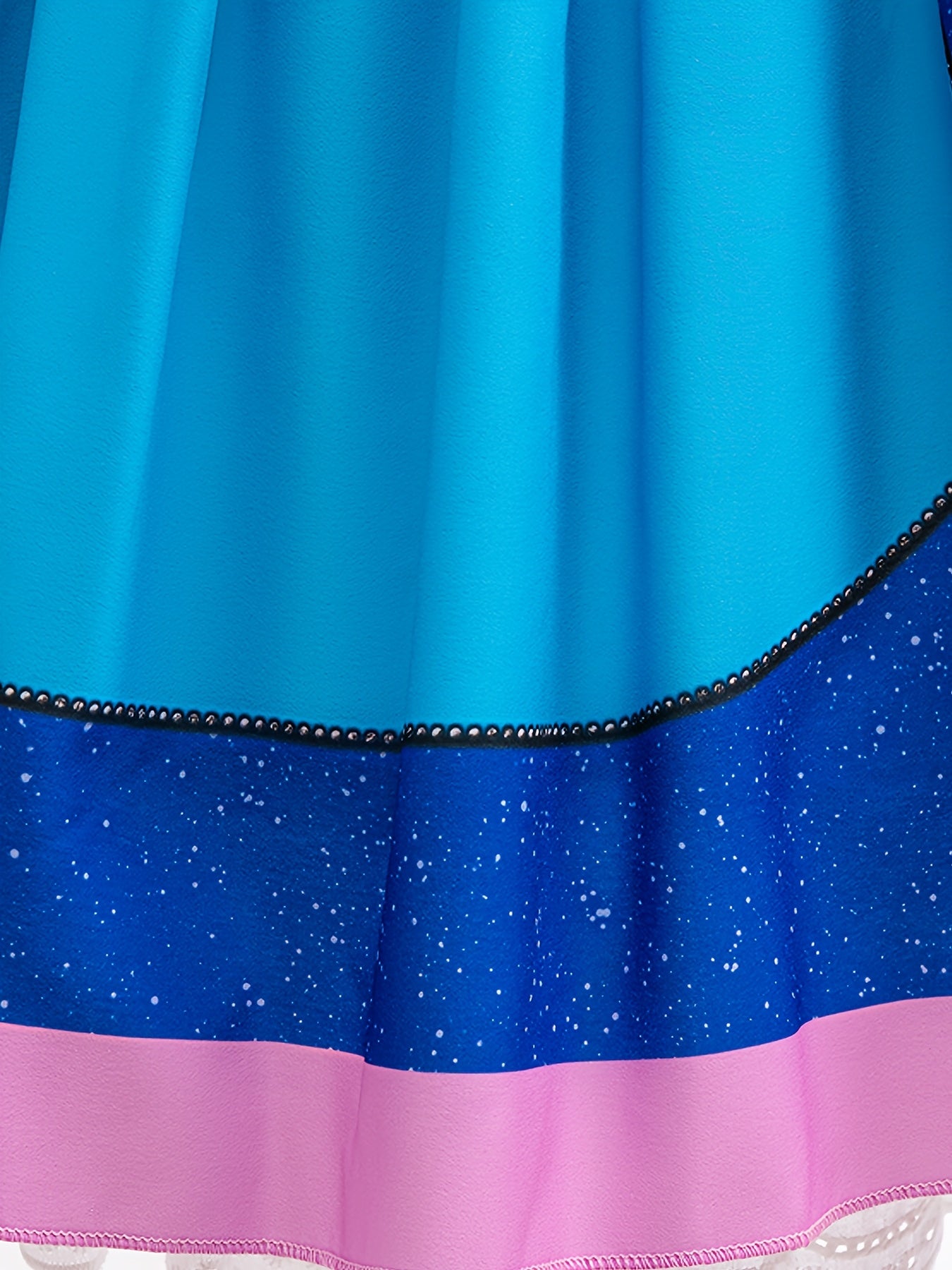 Vestido de Fiesta Infantil de Stitch Rosa y Azul con Mangas Voladas