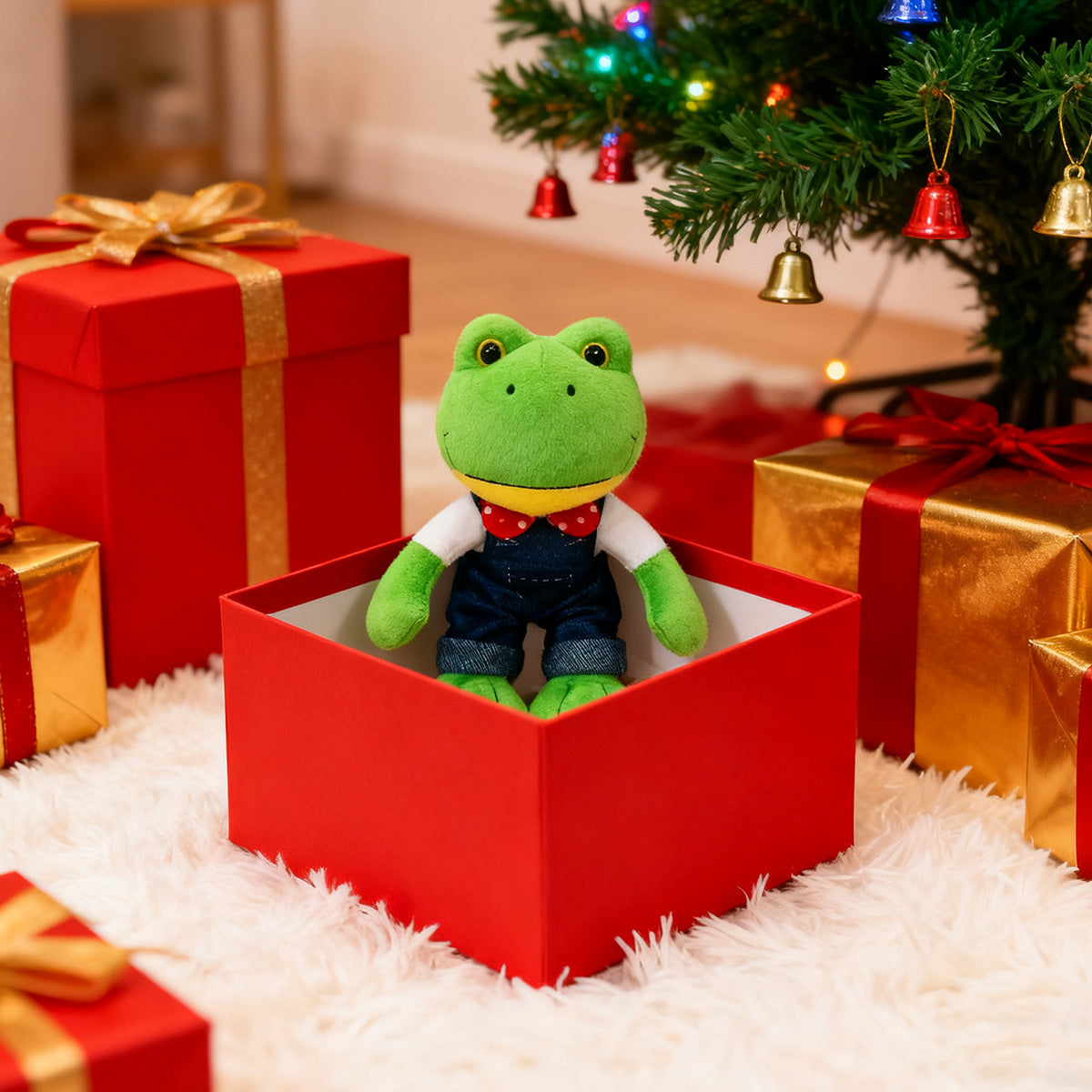 Peluche de rana de 30 cm con monito