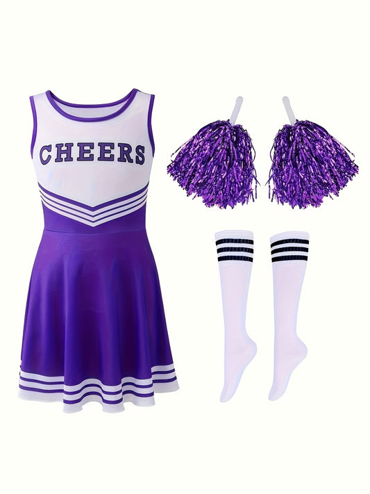 Disfraz Porrista Azul y Blanco Niña