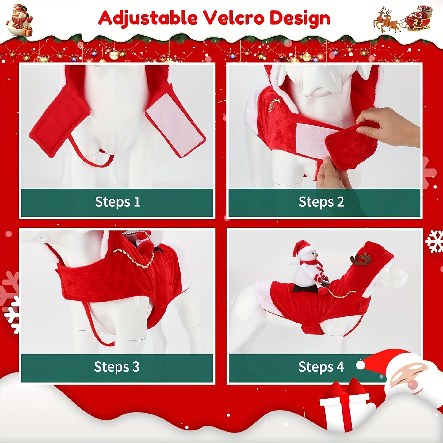 Disfraz Navideño Santa para Perros XL