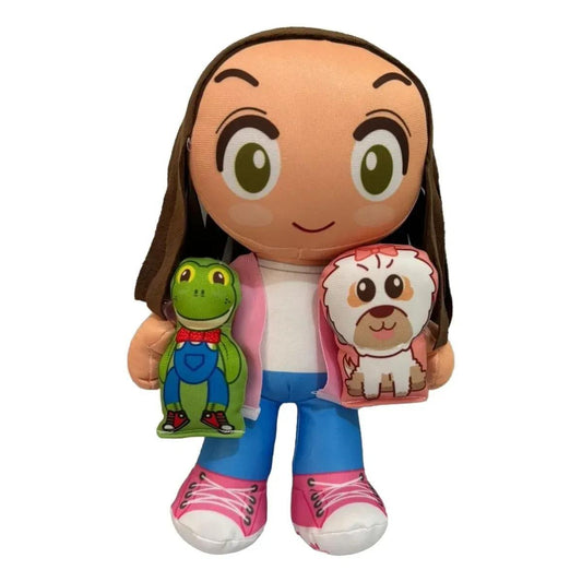 Muñeca Lara Campos con Rana Rhenné y Perro Cookie