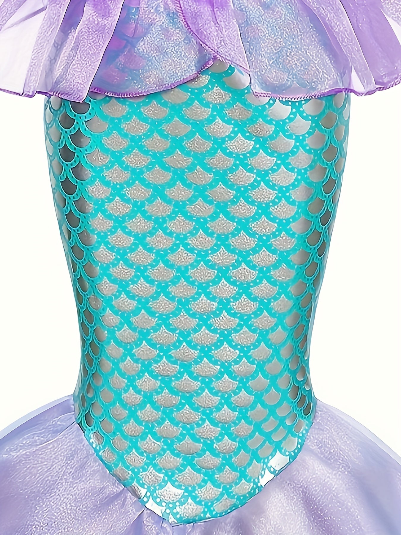 Vestido de princesa con diseño de cola de pez para niña