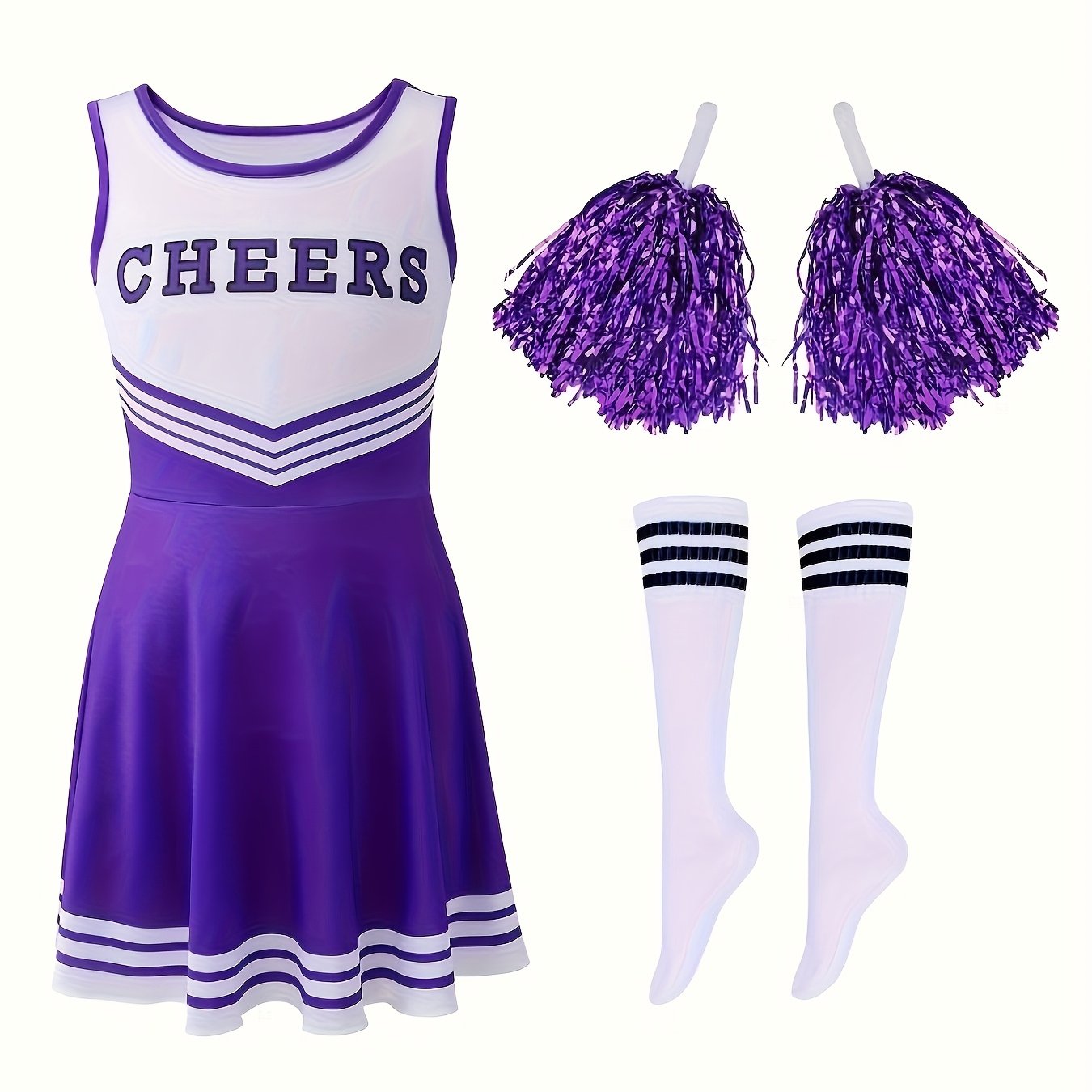 Disfraz Porrista Azul y Blanco Niña