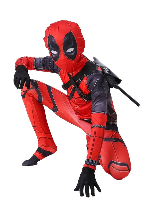 Traje Cosplay Superhéroe Rojo/Negro