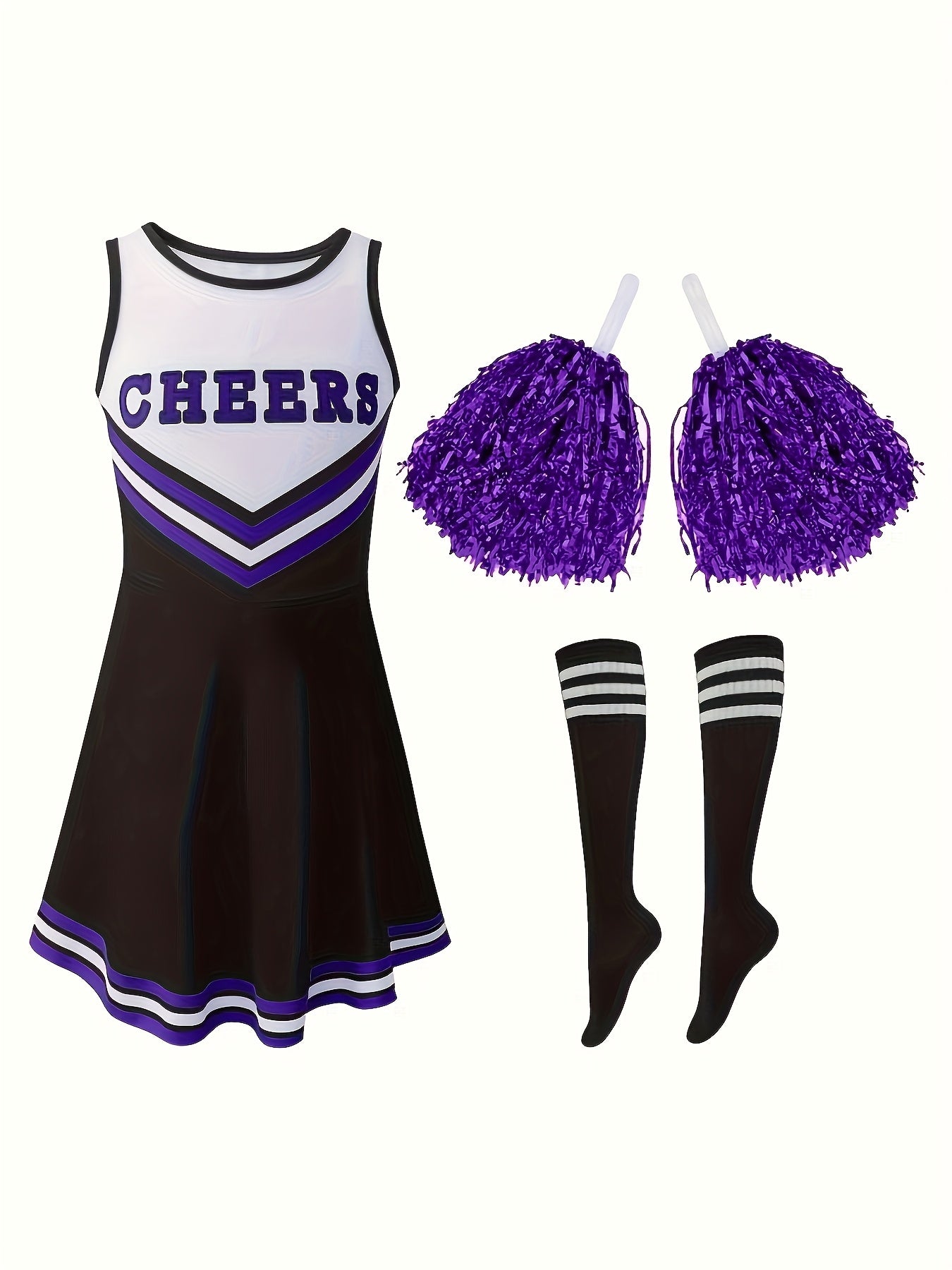 Disfraz Porrista Azul y Blanco Niña